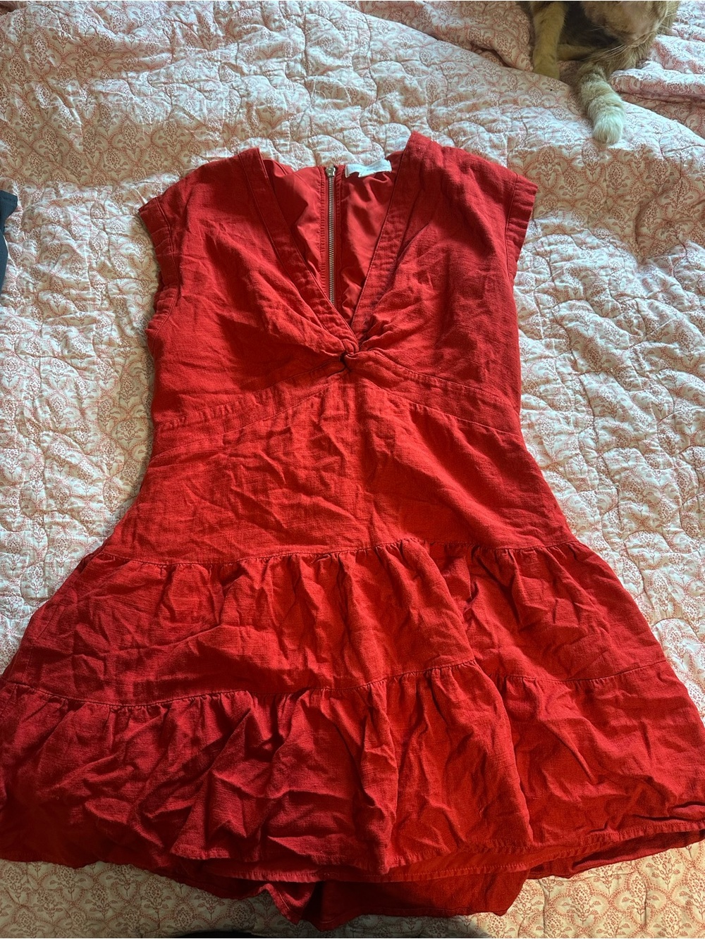 Lucky Brand Red Knot-Front Mini Dress